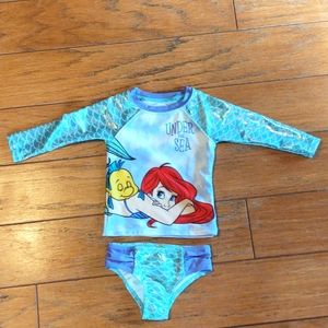 Disney Baby Girls Mermaid Size 12 Months Swim Suit Outfit